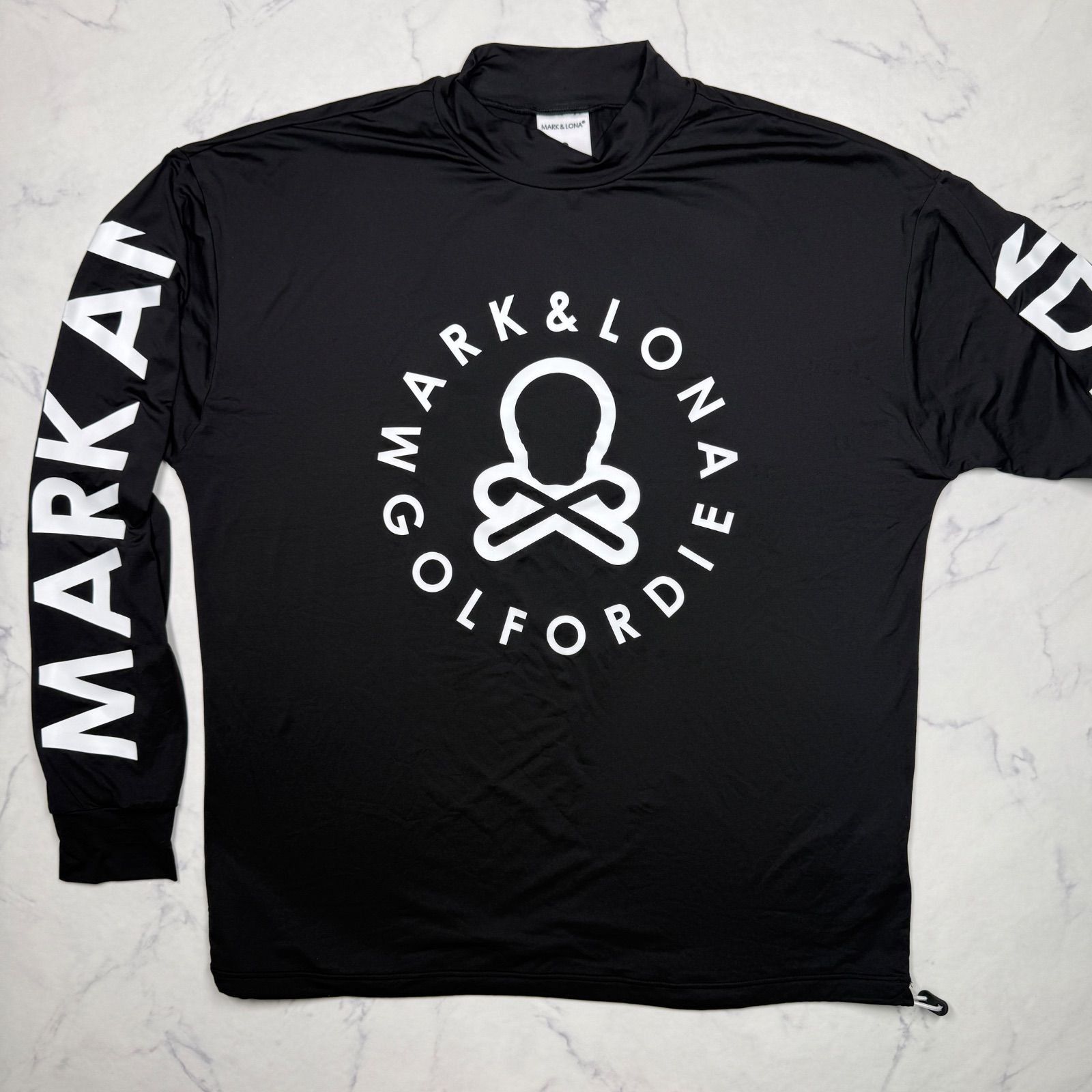 MARK&LONA（マークアンドロナ）長袖　モックネックシャツ　サイズ48 MARK&LONA モックネック 長袖 ハイネック シャツ 48 L ブラック メンズ