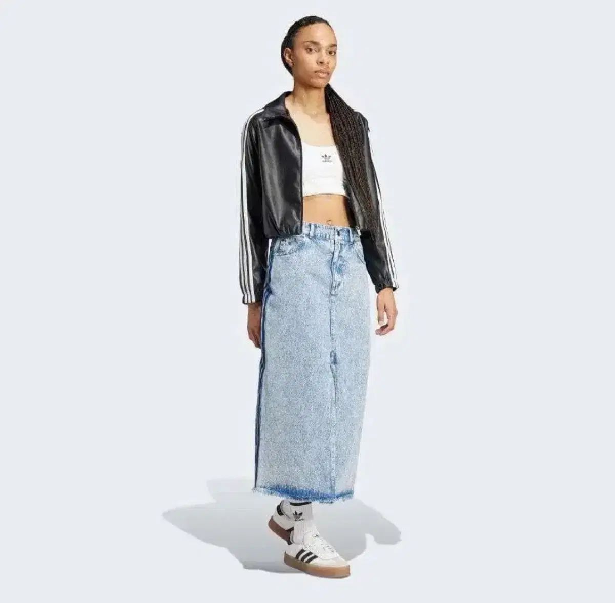 adidas x Ksenia Schnaider デニム マキシ スカート KR28