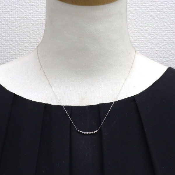K18WG ダイヤモンド ペンダントネックレス 0.20ct