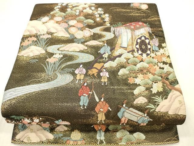 平和屋本店▼六通柄袋帯　唐織　京洛葵祭文　九百錦本金入　正絹　逸品　DABH0998op