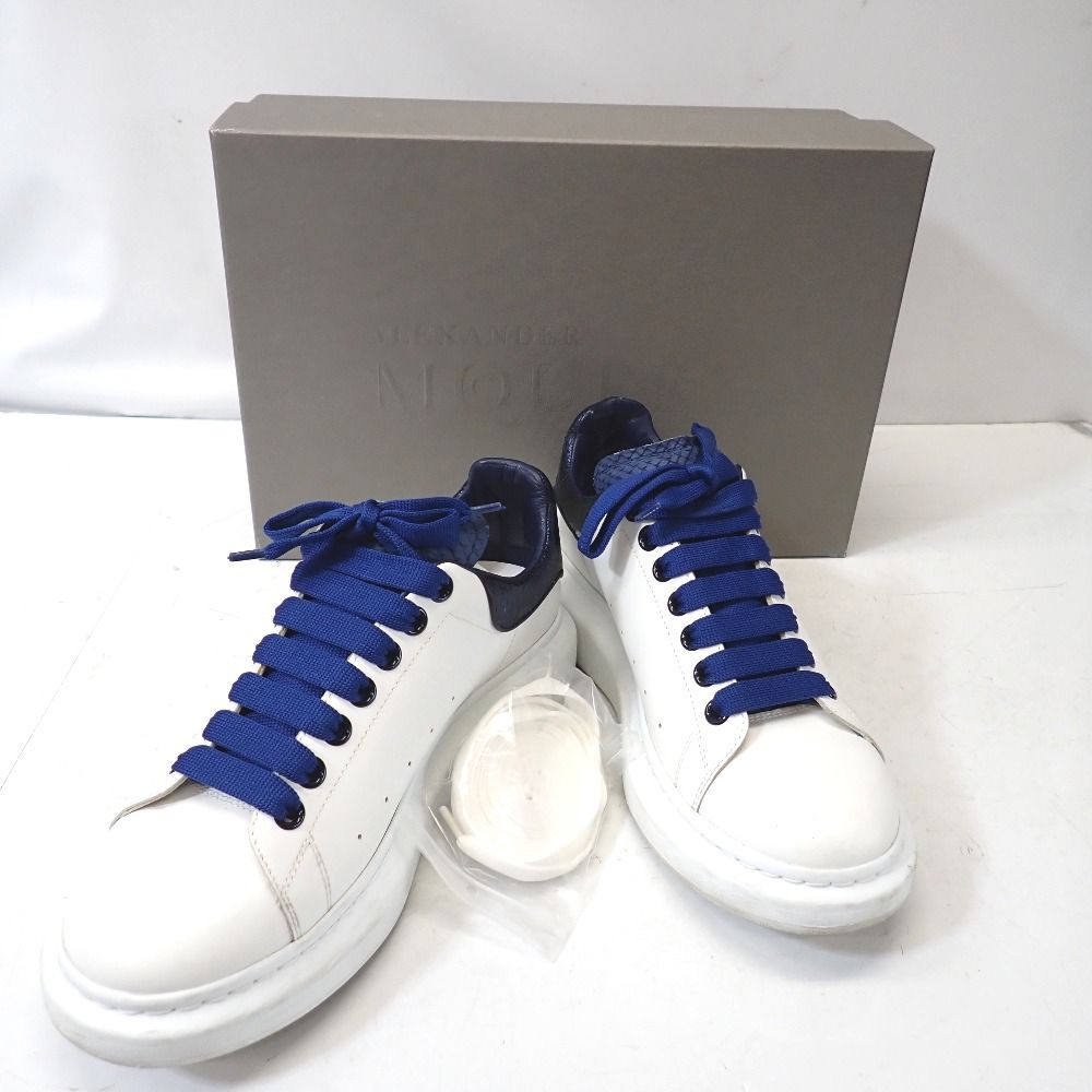 Ft1312601 アレキサンダーマックイーン 靴 スニーカー Sneak Pyhon Navy 552064 ホワイト×ネイビー #EU42.5 メンズ Alexander McQueen 中古