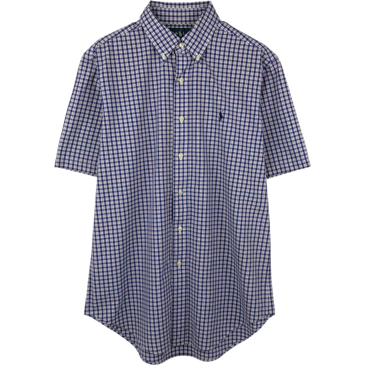古着 ラルフローレン Ralph Lauren CLASSIC FIT クラシックフィット 半袖 ボタンダウン チェックシャツ メンズM相当/eaa660543