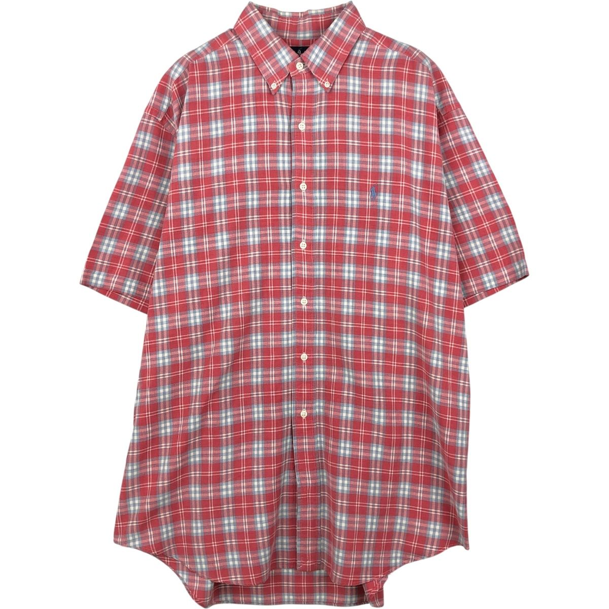 古着 ラルフローレン Ralph Lauren BLAKE 半袖 ボタンダウン チェックシャツ メンズL相当/eaa660561