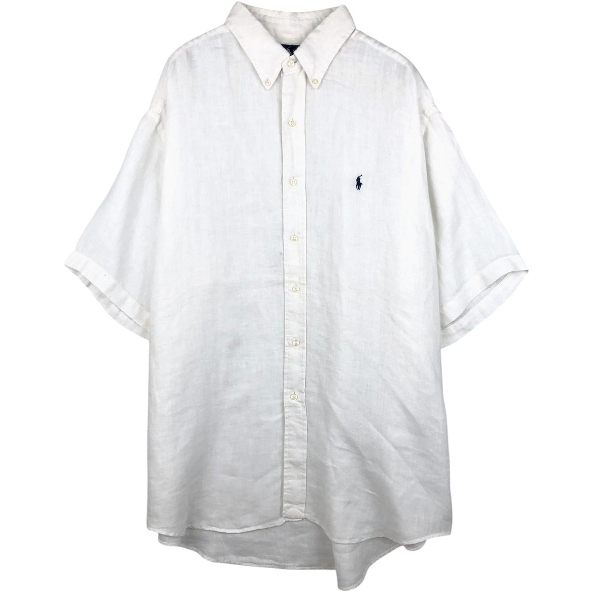 古着 ラルフローレン Ralph Lauren BLAKE 半袖 リネン ボタンダウンシャツ メンズXL相当/eaa660606