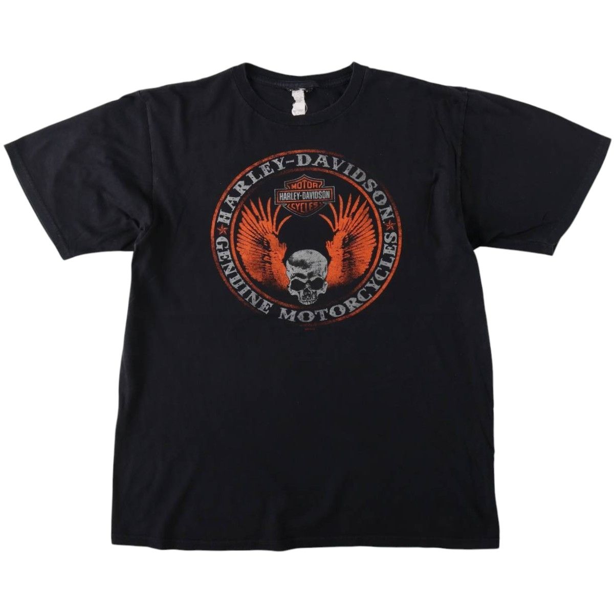 古着 ハーレーダビッドソン Harley-Davidson ドクロ柄 スカル柄 スカルウィング モーターサイクル バイクTシャツ メンズL相当/eaa653193