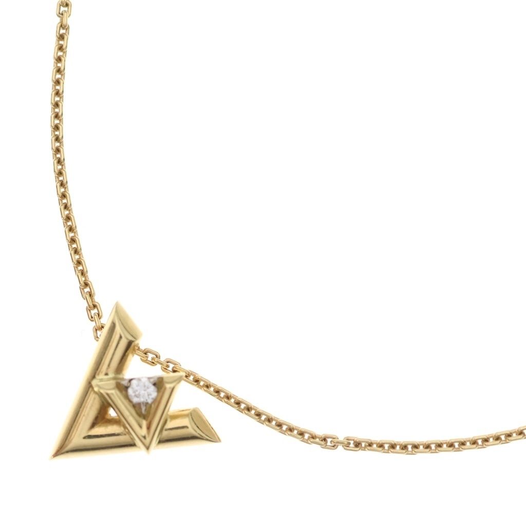 LOUIS VUITTON (ルイヴィトン) LVヴォルトワンPM 1Pダイヤ ネックレス ペンダント チェーン ゴールド Au750YG Q93805