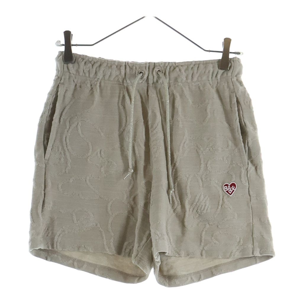 A BATHING APE (アベイシングエイプ) NEON CAMO JACQUARD SWEAT SHORTS ネオンカモ ジャカード スウェットショートパンツ レディース ベージュ 1M30-253-302