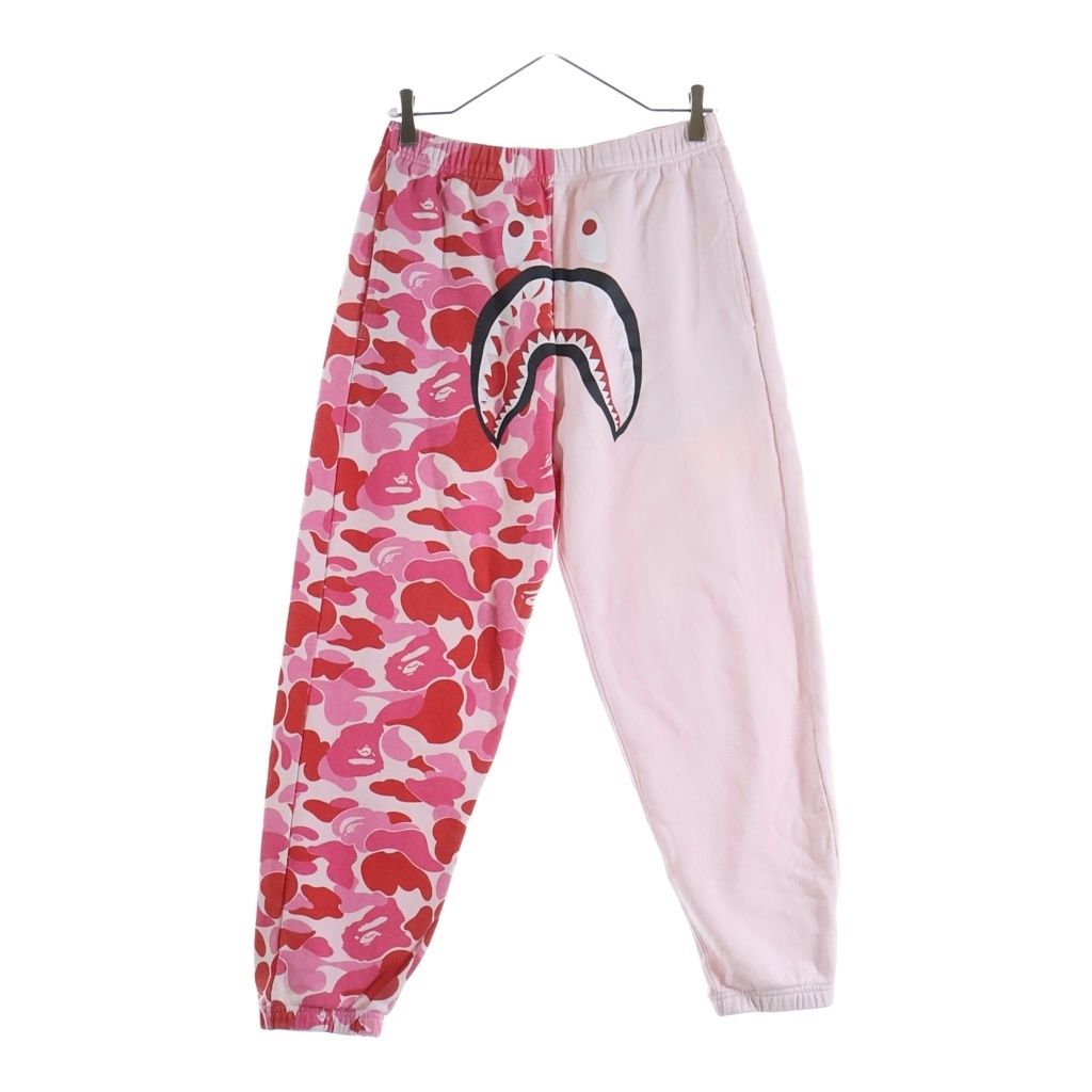 A BATHING APE (アベイシングエイプ) ABC CAMO SHARK SWEAT PANTS ABCカモ シャーク スウェットパンツ レディース ピンク 1M30-252-301