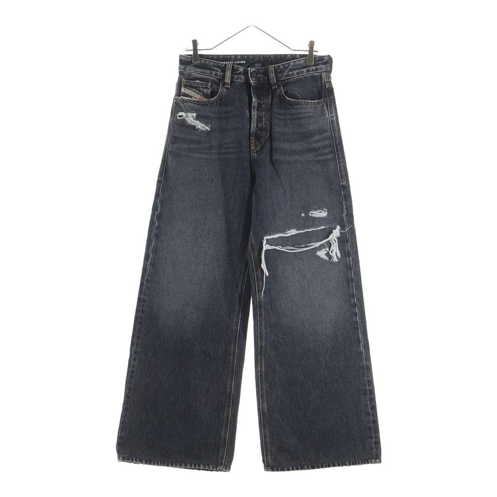DIESEL (ディーゼル) D-RISE ダメージ加工 デニム クラッシュ ワイドデニムパンツ インディゴ A0637