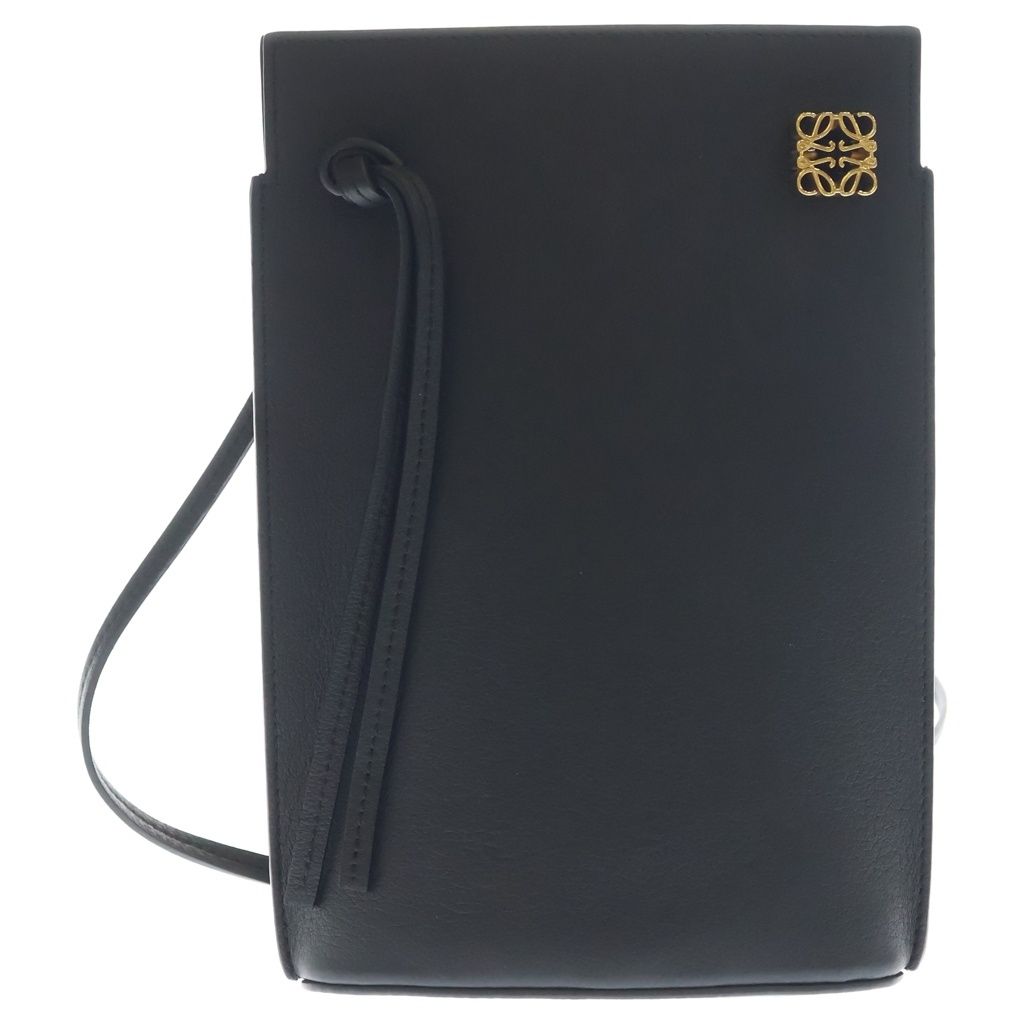 LOEWE (ロエベ) ダイスポケット アナグラムロゴ レザー ショルダー バッグ ブラック