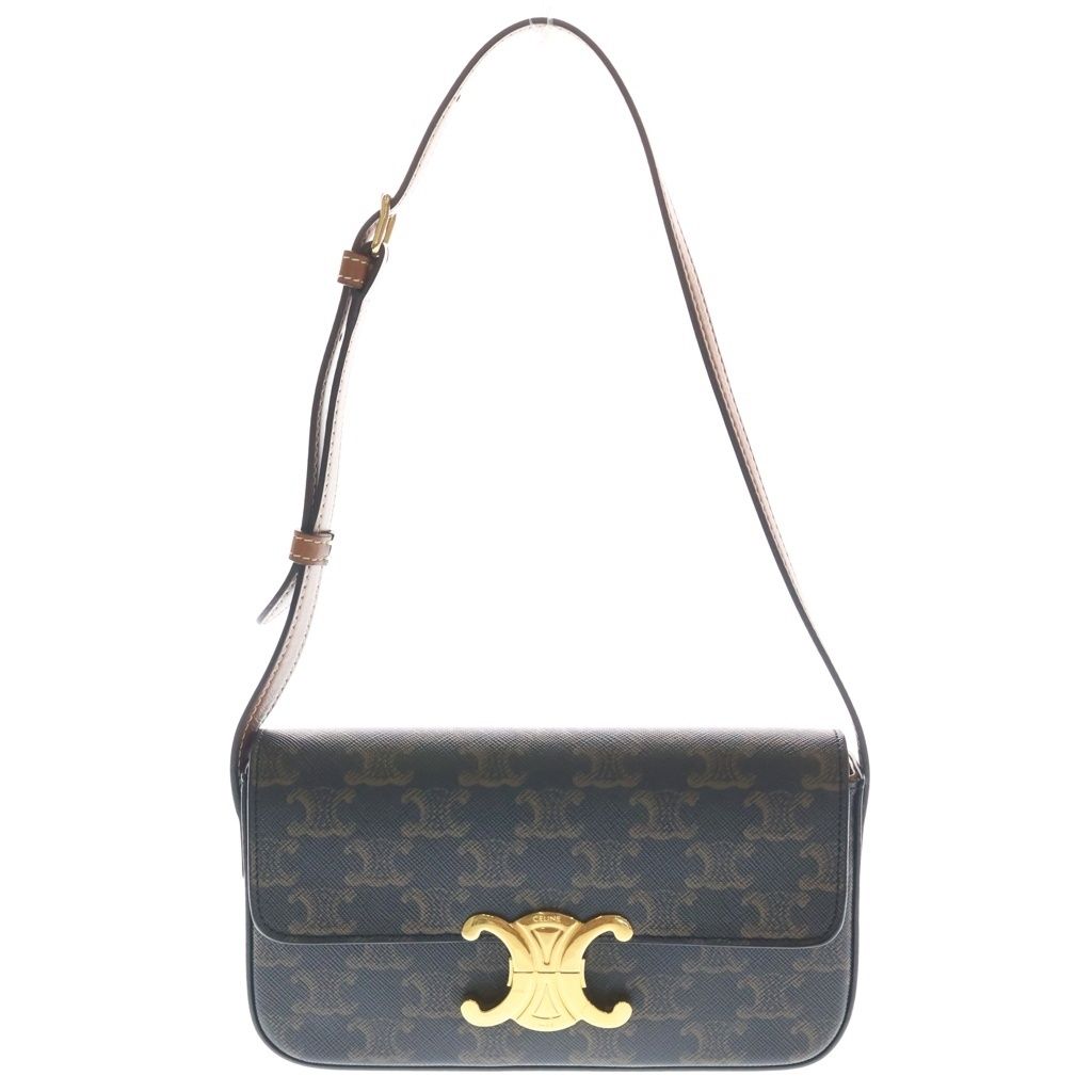 CELINE (セリーヌ) トリオンフ クロード PVC レザー ショルダーバッグ ブラウン 194142 98,010円