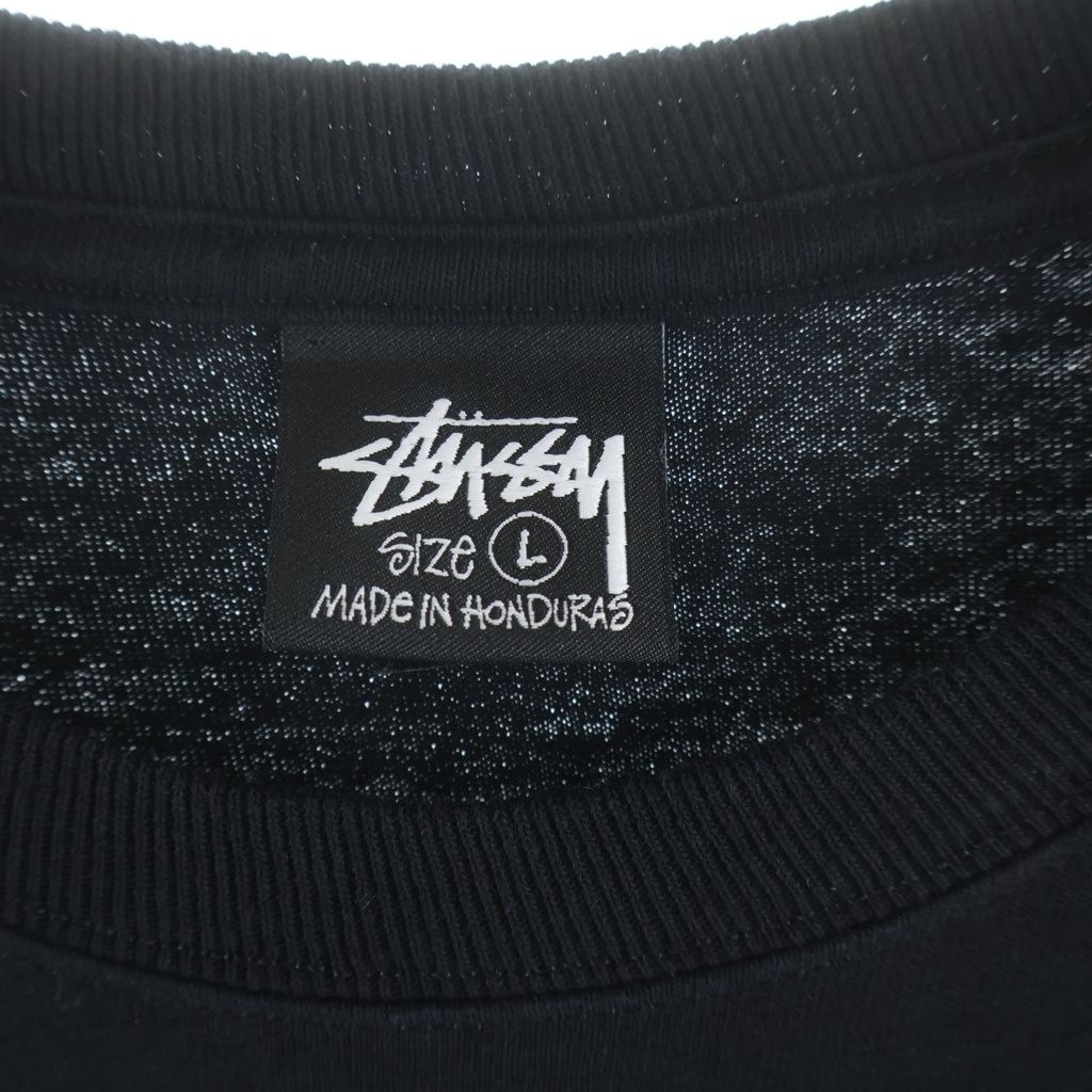 STUSSY (ステューシー) Shanghai Limited ストックロゴ 上海限定 ロゴプリント クルーネック半袖Tシャツ カットソー ブラック