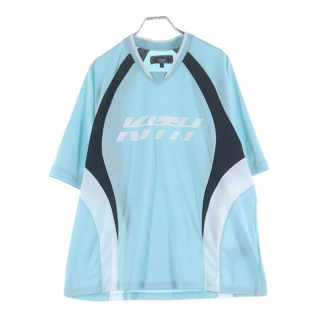 KITH (キス) Otto Mesh Chase Jersey フロントロゴ メッシュゲームシャツ 半袖Tシャツカットソー ブルー 26-073-060-0001-2-0