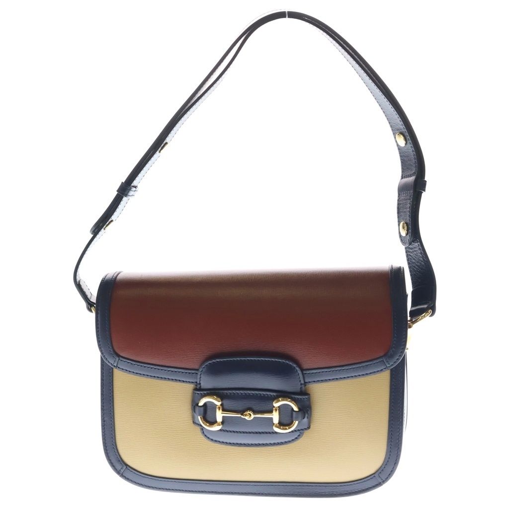 GUCCI (グッチ) ホースビット 1955 ショルダーバッグ ボルドー/ベージュ/ブルー PVCレザー 602204
