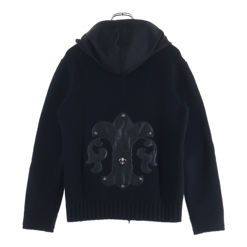 CHROME HEARTS (クロムハーツ) BSフレアCHプラスパッチ付き スクロールラベル装飾 カシミア パーカー ブラック