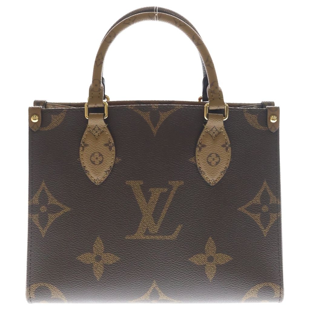 LOUIS VUITTON (ルイヴィトン) オンザゴーPM 2wayバック モノグラム リバース PVC レザー ブラウン M46373