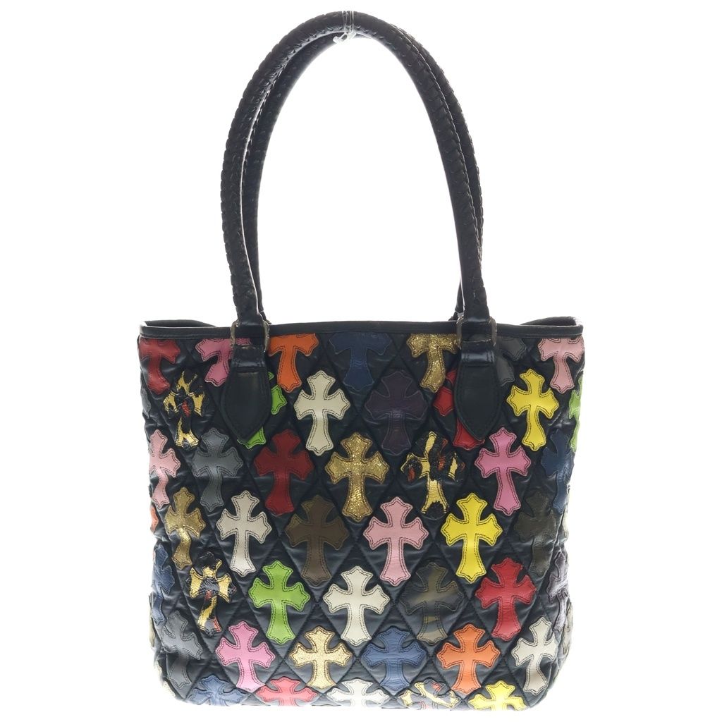CHROME HEARTS (クロムハーツ) FS TOTE MULTI FSトート マルチクロスパッチ付きレザートートバッグ マルチ/ブラック