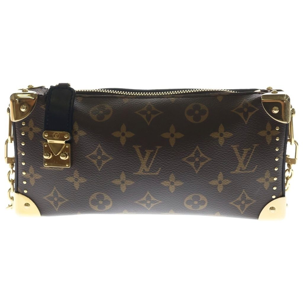 LOUIS VUITTON (ルイヴィトン) モノグラム スリムトランク 2WAYハンドバッグ ショルダーバッグ チェーンバッグ ブラウン レザー×PVC M13147 ゴールド金具