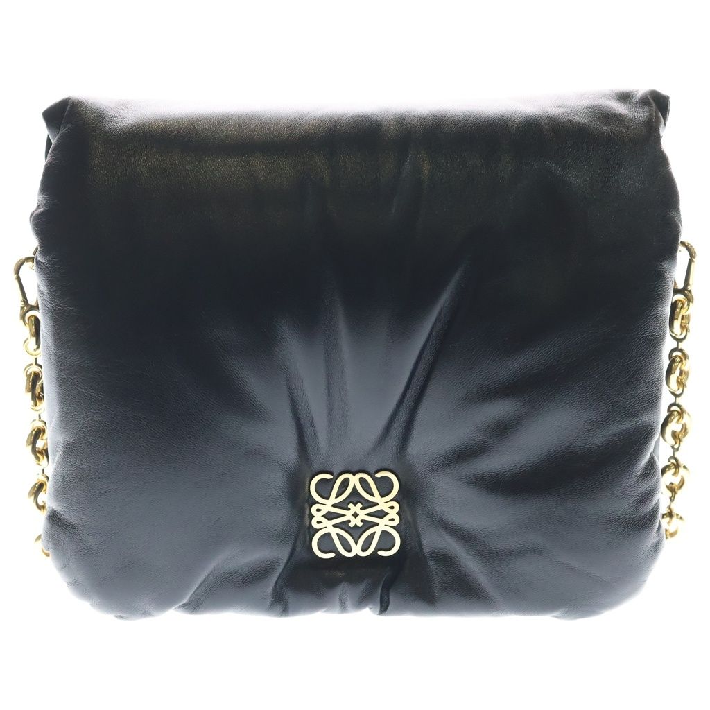 LOEWE (ロエベ) パファーゴヤ ショルダーバッグ チェーンバッグ ブラック レザー AP40P41X01 ゴールド金具