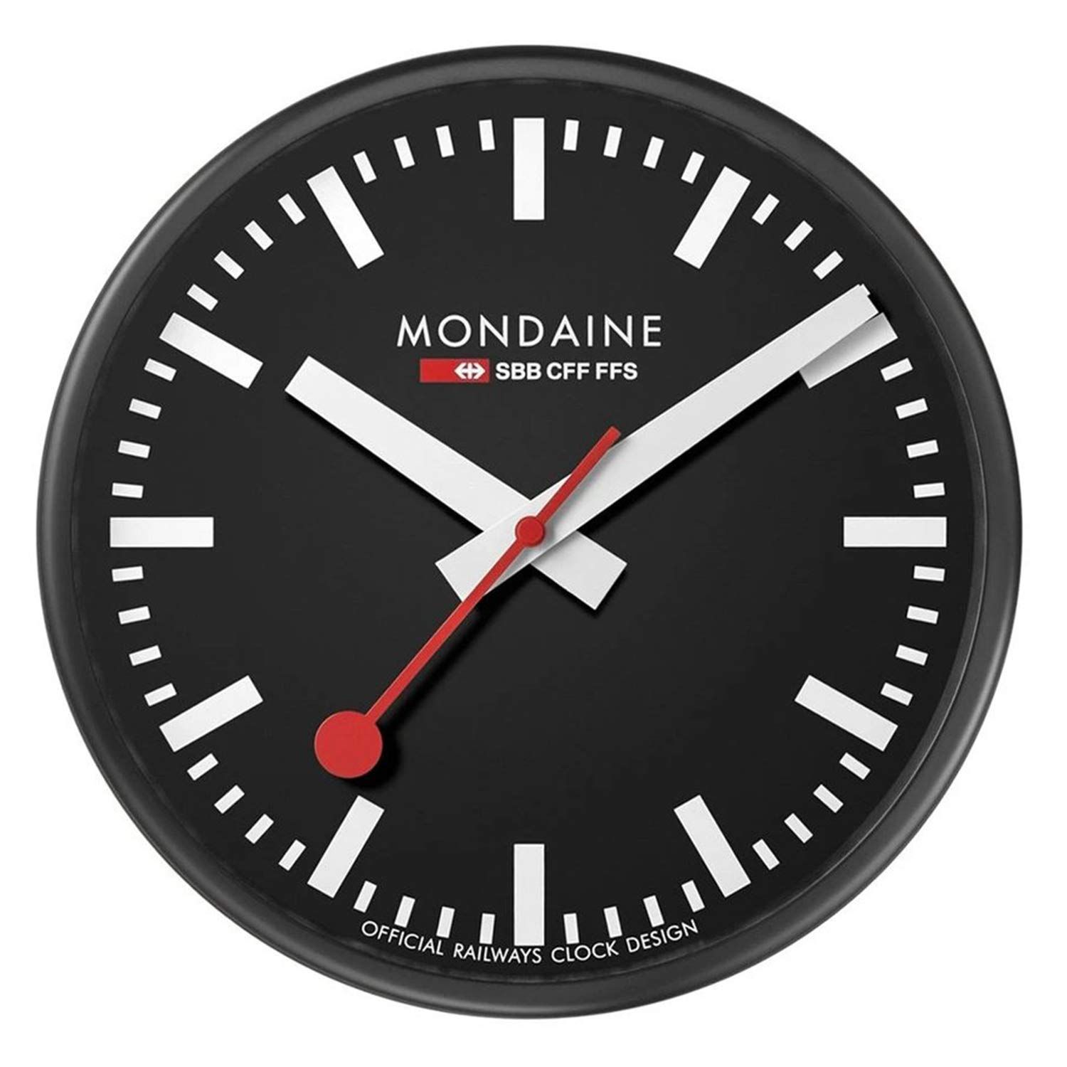 MONDAINE (モンディーン) 掛け時計 ウォールクロック ブラック A990.CLOCK.64SBB [並行輸入品]yu