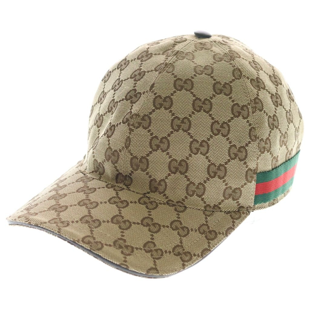 GUCCI (グッチ) GGキャンバス ベースボールキャップ ブラウン 200035