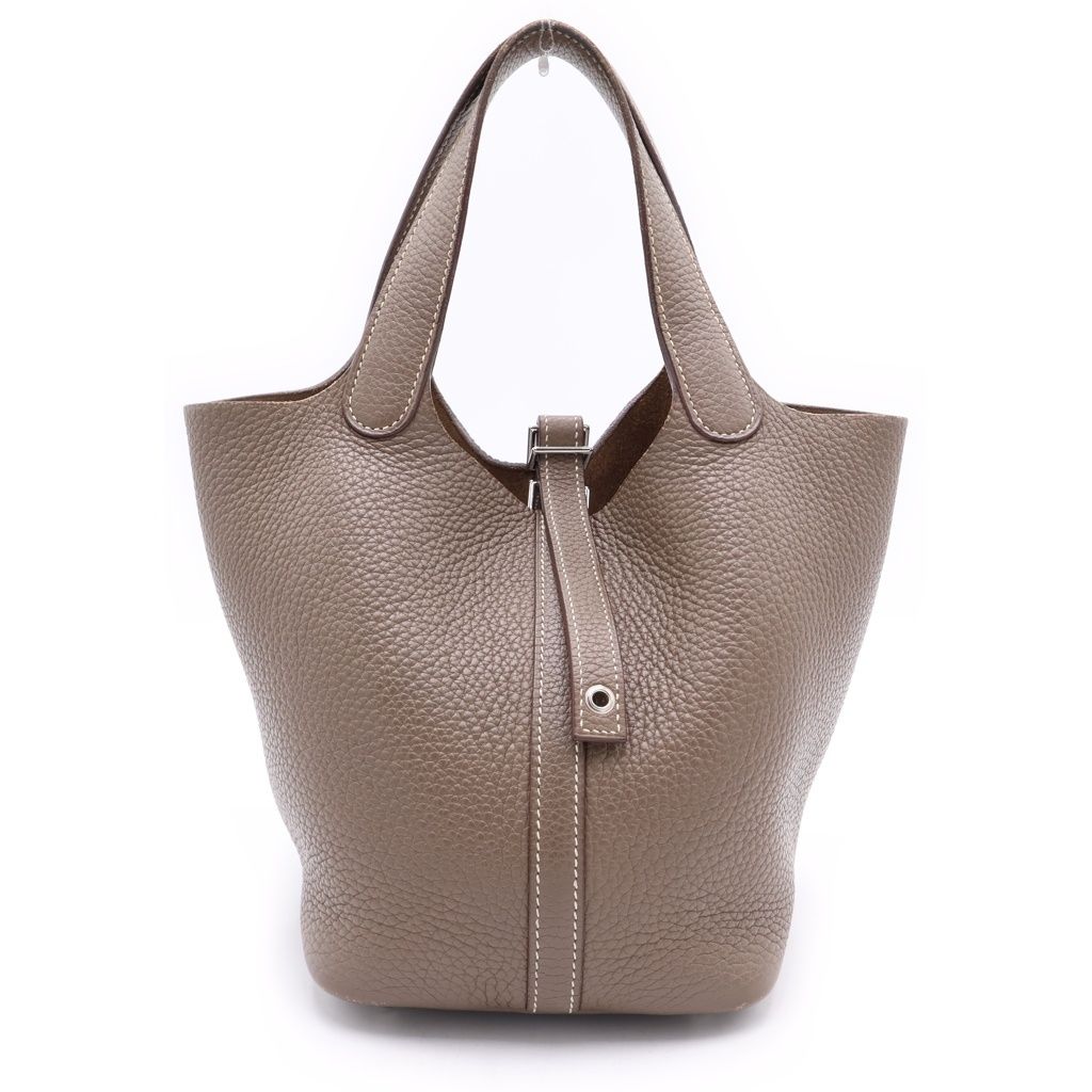 HERMES (エルメス) ピコタンロックPM トリヨンクレマンス シルバー金具 ハンドバッグ A刻印 エトゥープ