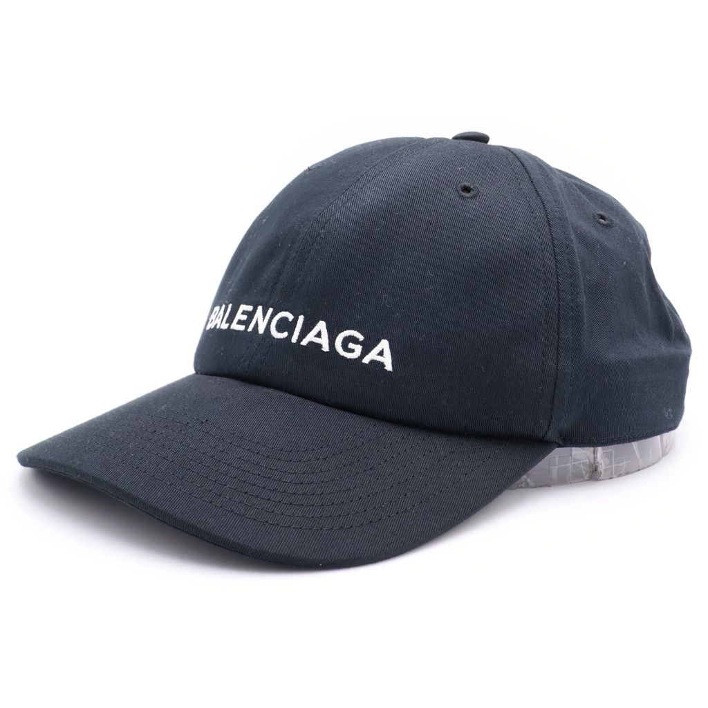 BALENCIAGA (バレンシアガ) ロゴ刺繍ベースボールキャップ ブラック 452245