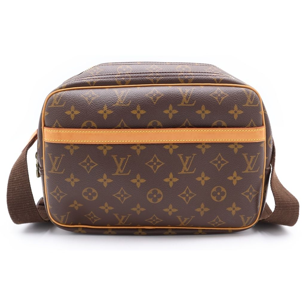 LOUIS VUITTON (ルイヴィトン) モノグラム リポーターPM ショルダーバッグ ブラウン レザー×PVC M45254 ゴールド金具