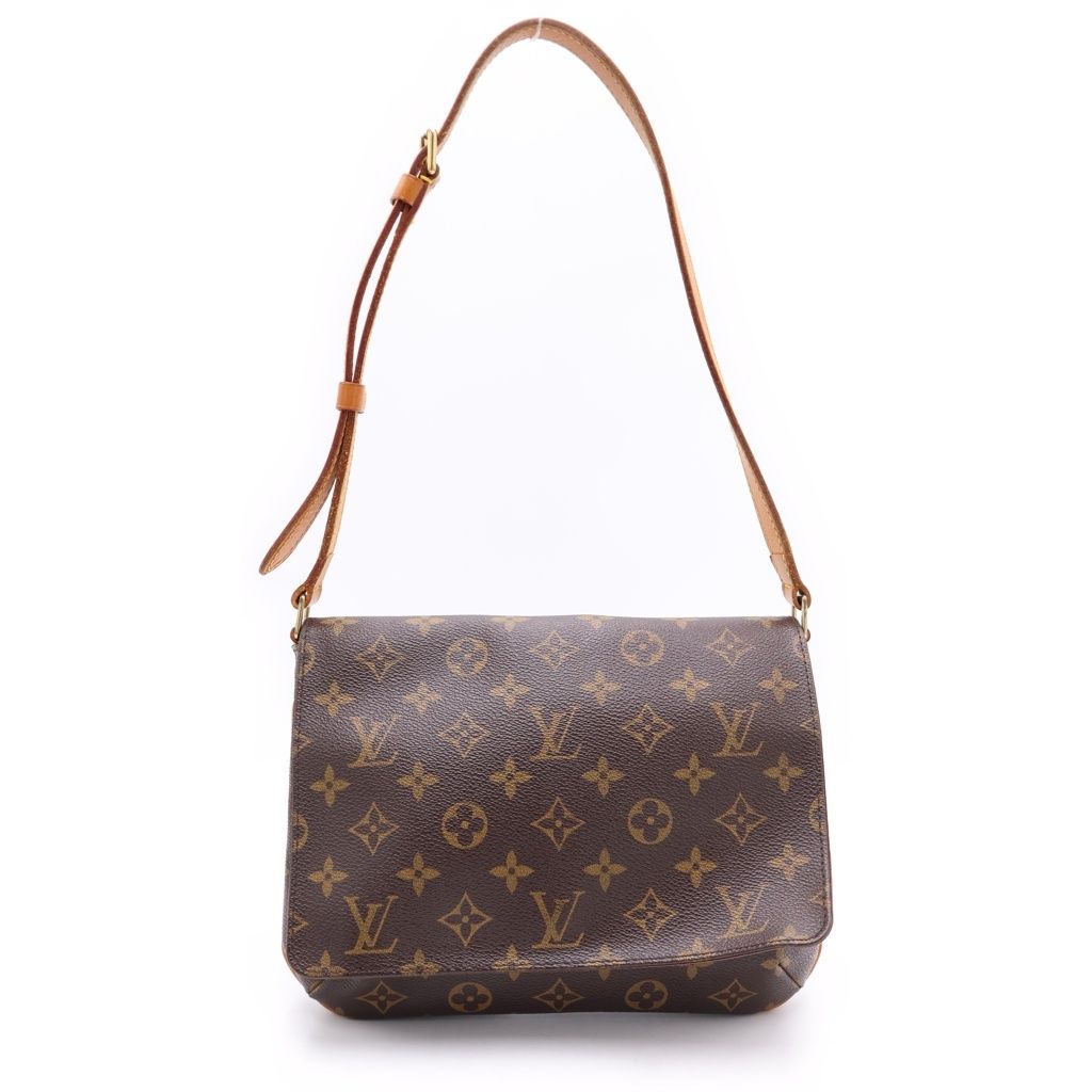 LOUIS VUITTON (ルイヴィトン) モノグラム ミュゼットタンゴ PVC レザー ショルダーバッグ ブラウン M51257