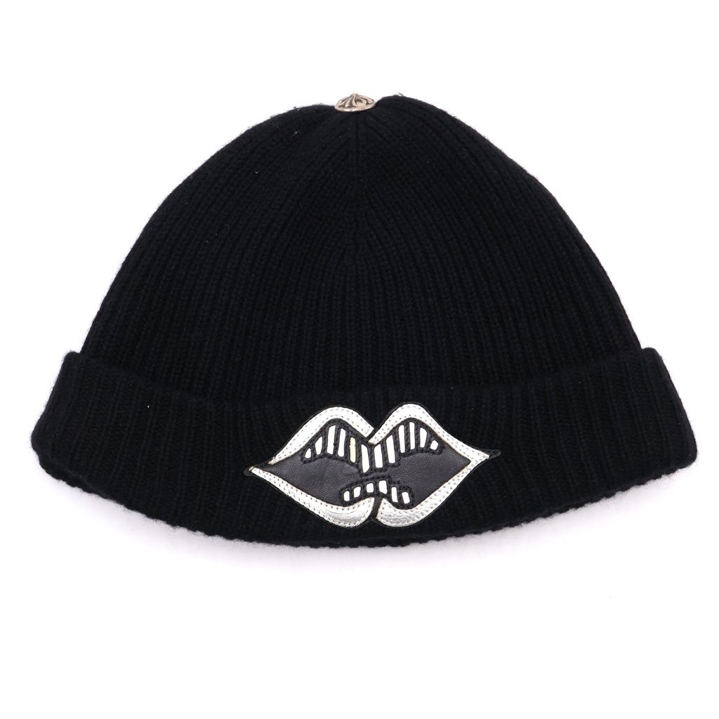 CHROME HEARTS (クロムハーツ) PPO CHOMPER BEANIE クロスボール カシミア ビーニー 帽子 ブラック