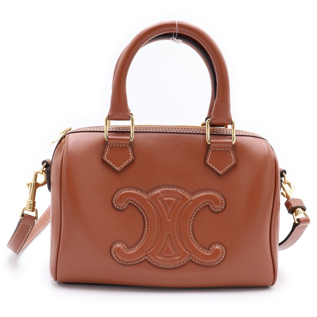 CELINE (セリーヌ) キュイル トリオンフ スモールボストン ショルダーバッグ レザー ブラウン 113773DU3.04LU 129,800円
