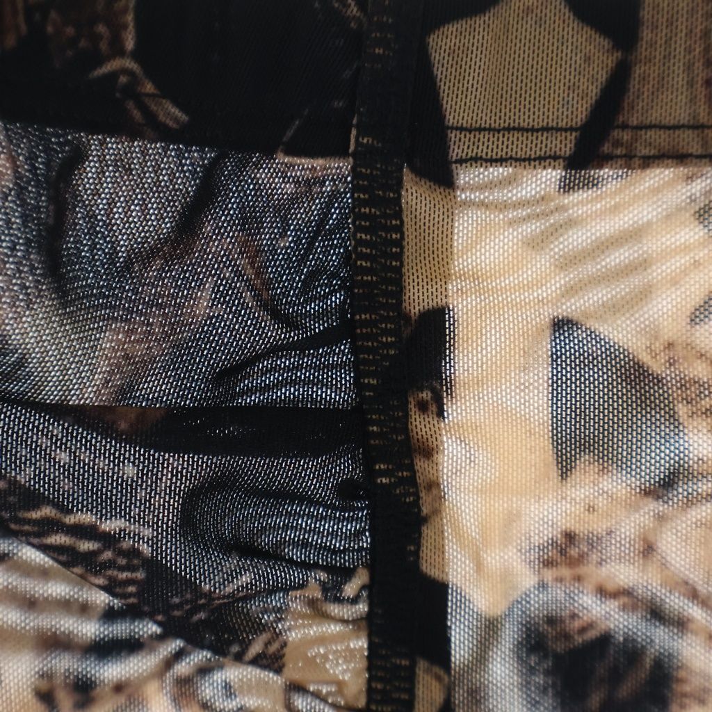 CHROME HEARTS (クロムハーツ) SHEER MESH TUBE TOP クロス総柄シアー 