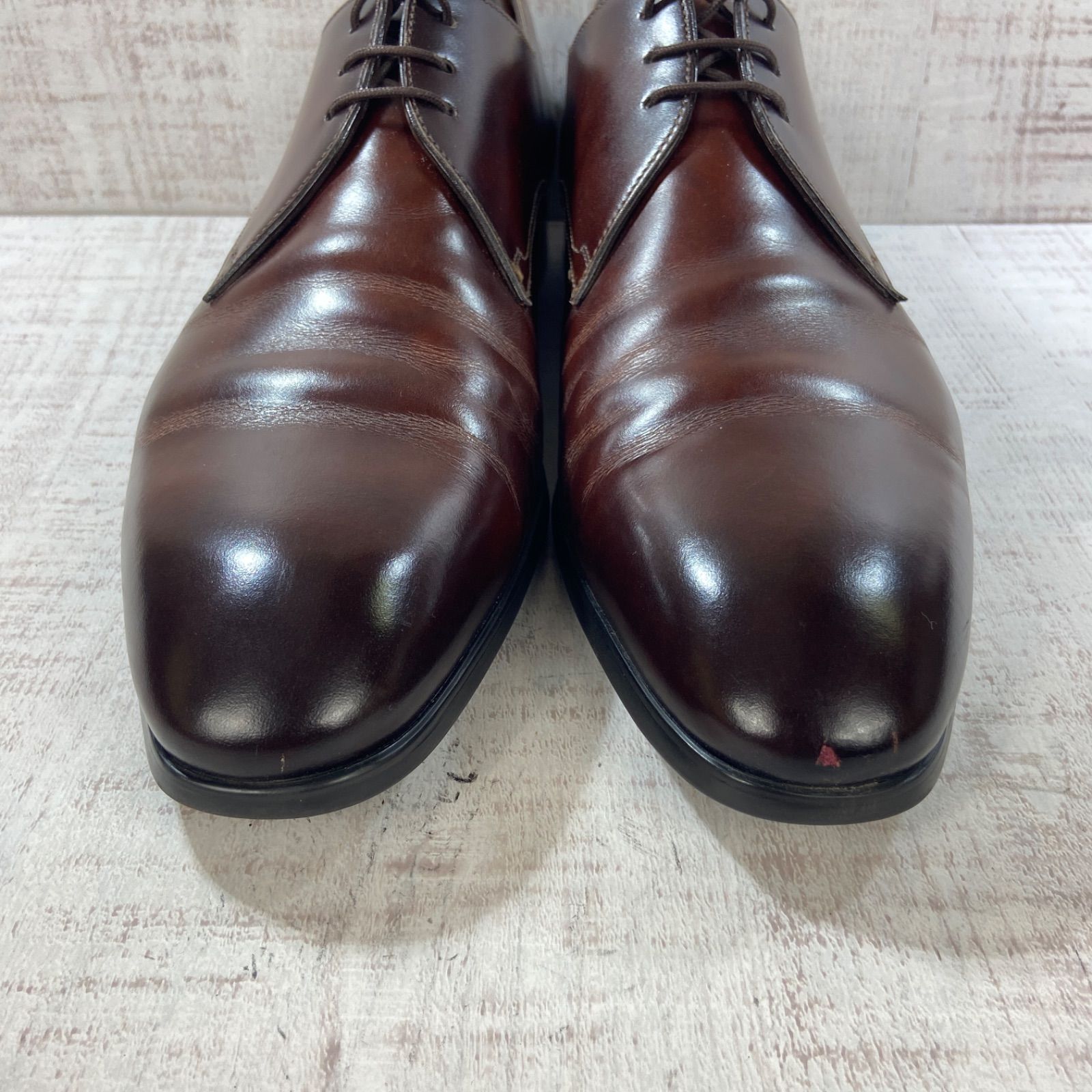 SANTONI サントーニ プレーントゥ 外羽根 レザー UK9.5 28.0cm メンズ