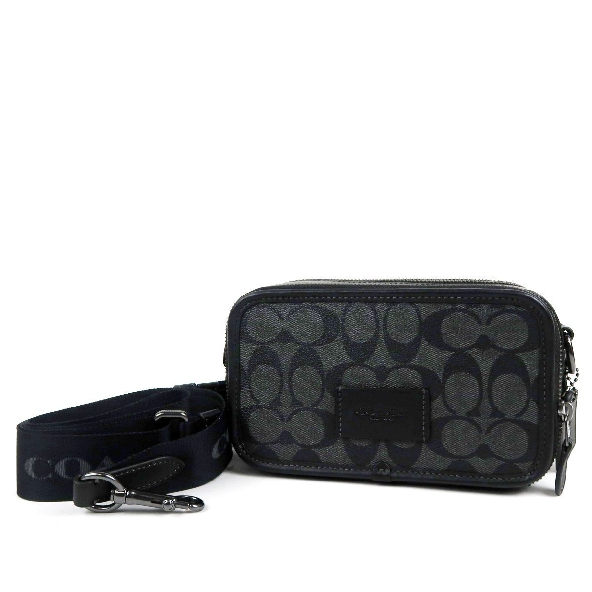 【新品同様・未使用】COACH コーチ シグネチャー ワイアット ショルダーバッグ レザー ブラック系【UX44】 23,141円