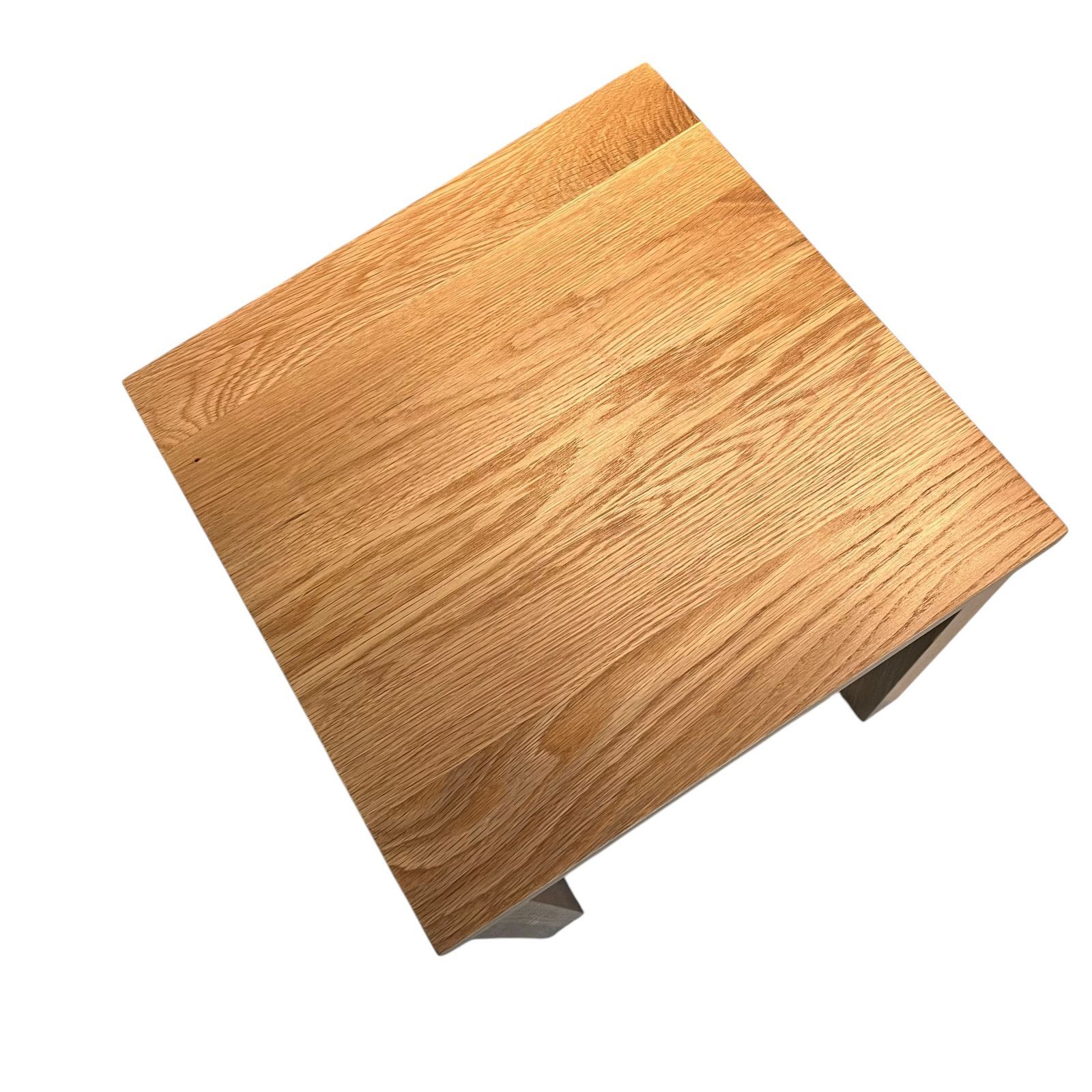 中古○MUJI/無印良品○無垢材 サイドテーブル ベンチ 板座オーク材
