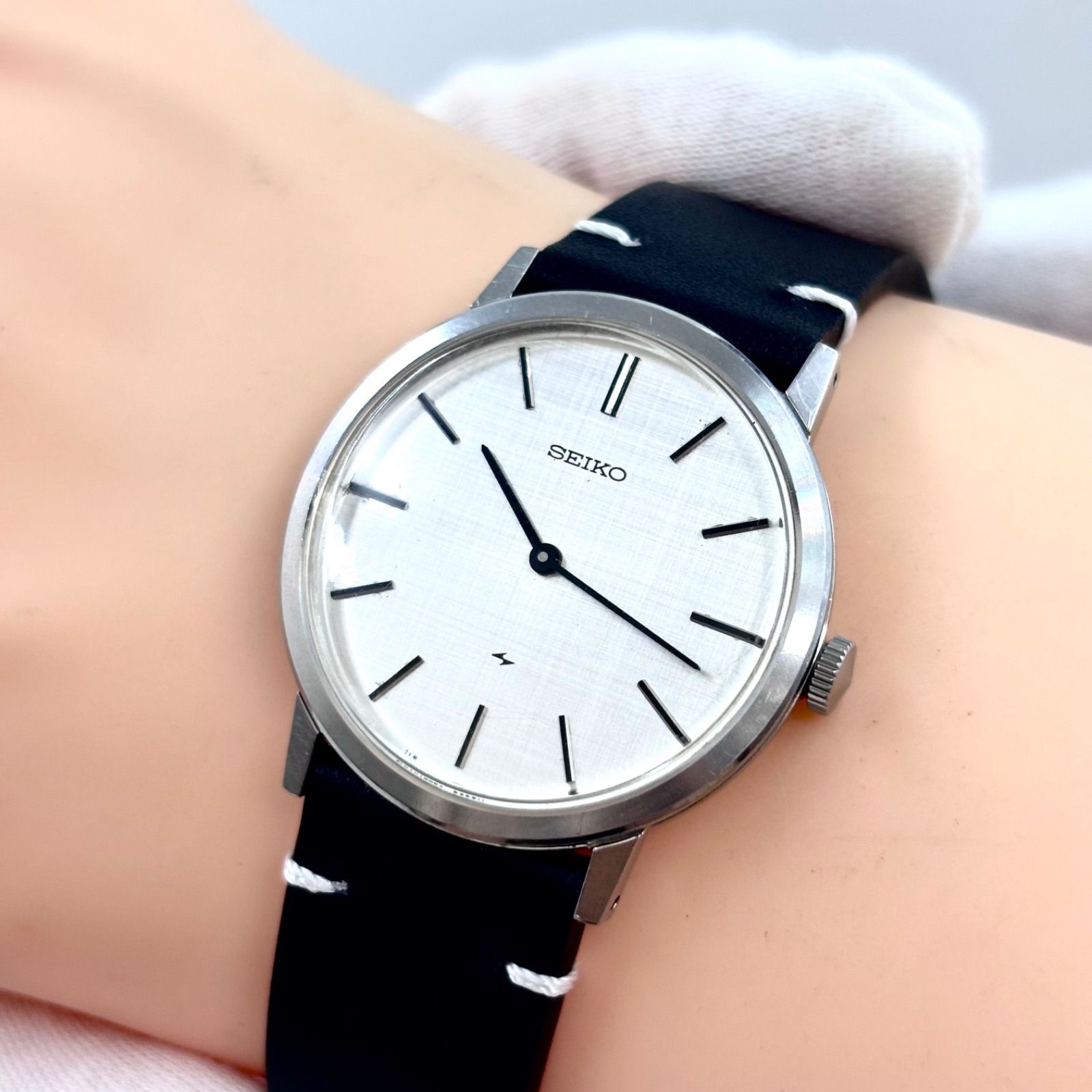 稼働】SEIKO/セイコー CHARIOT/シャリオ 腕時計 手巻き 絹目/リネン