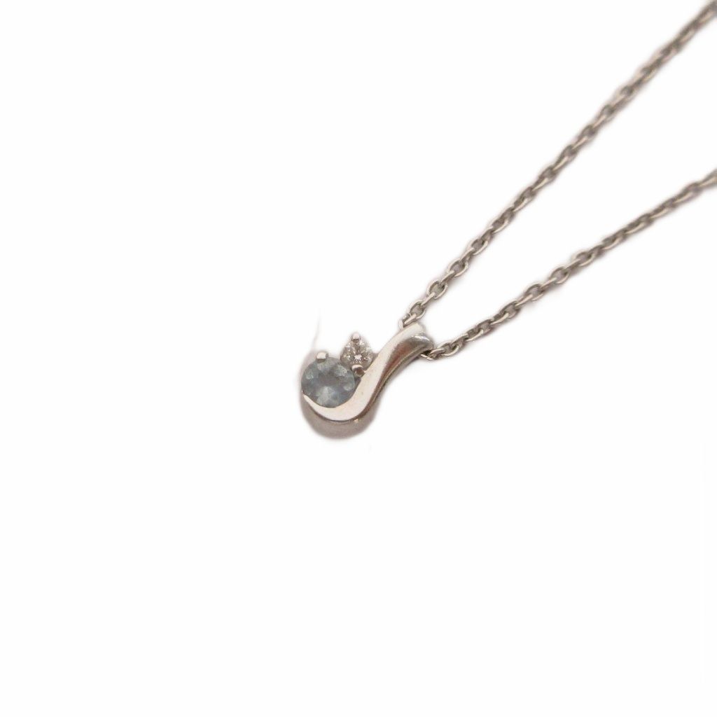 スタージュエリー STAR JEWELRY ネックレス ペンダント K18 アクアマリン ダイヤモンド ホワイトゴールド 水色 ライトブルー /YT19