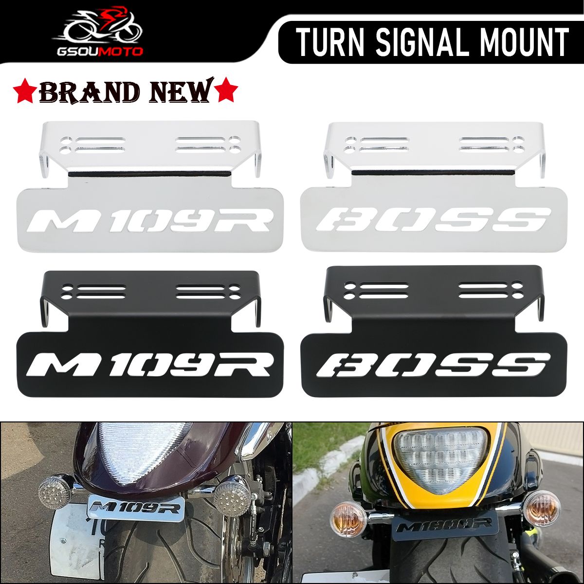 Suzuki ブルバード M109R イントルーダー M1800R VZR1800 ボス 2006-2022用 ウインカーマウントブラケット