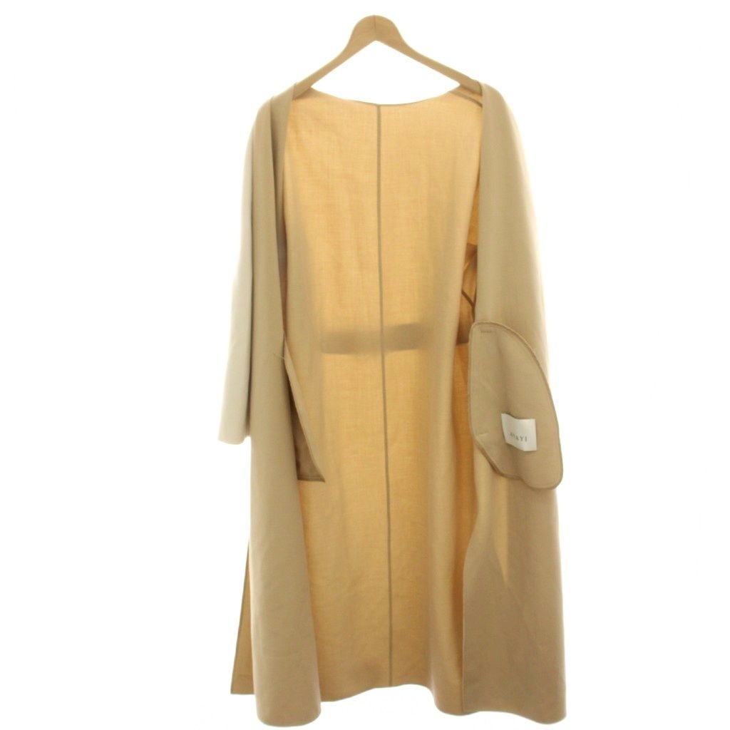アナイ ANAYI 21SS リバーコート ガウンコート ロング 36 アイボリー
