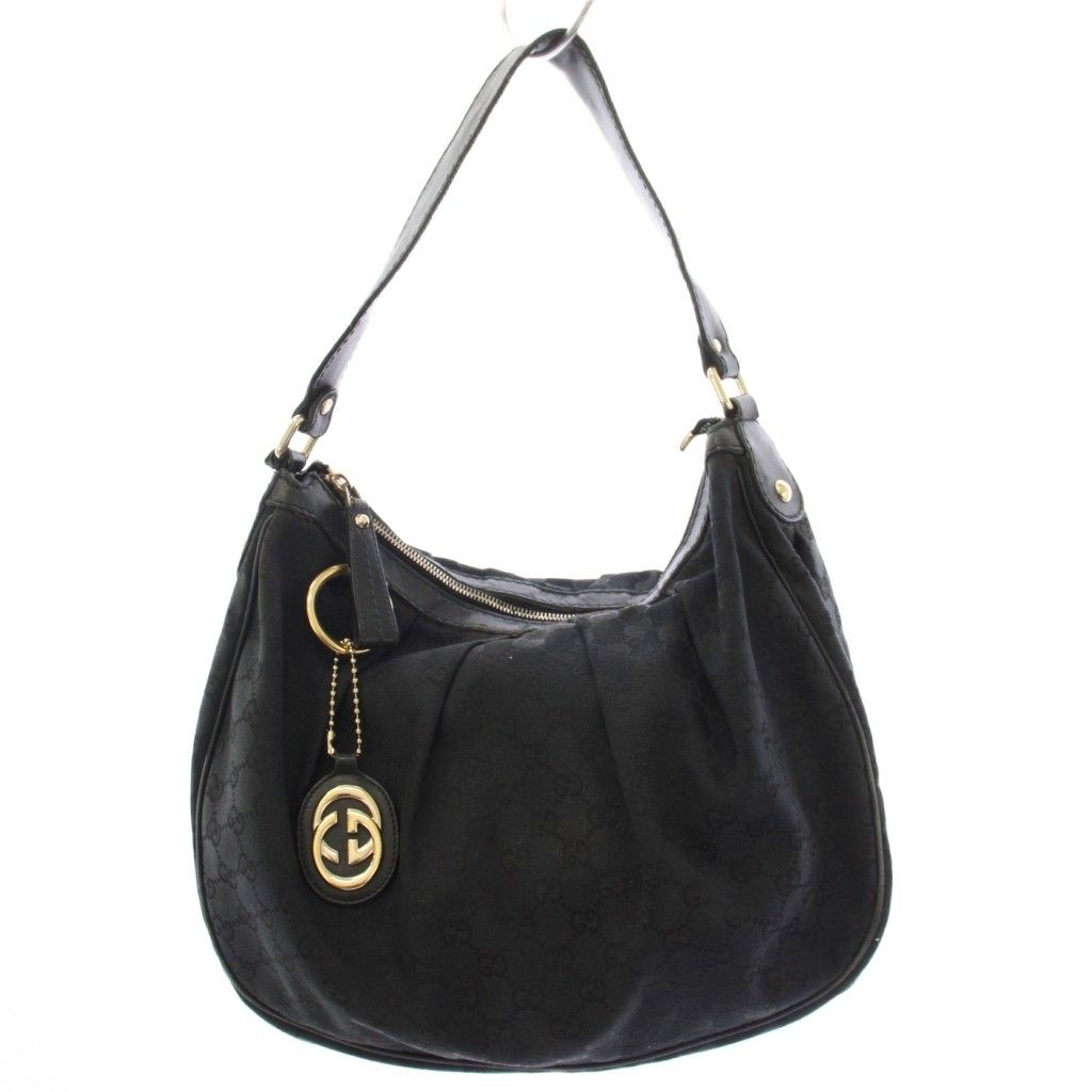 グッチ GUCCI スーキー Sukey GGキャンバス ワンショルダーバッグ 黒 ブラック 232955 /TK ■OH