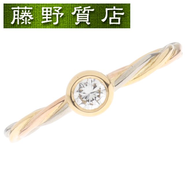 (新品仕上げ済)カルティエ CARTIER ツイスト ダイヤ リング K18 WG PG YG ゴールドダイヤモンド #6 中古指輪 約 6号 ピンキーリング カルティエリング レディース ダイヤリング ブランドジュエリー カルティエ ring 8837
