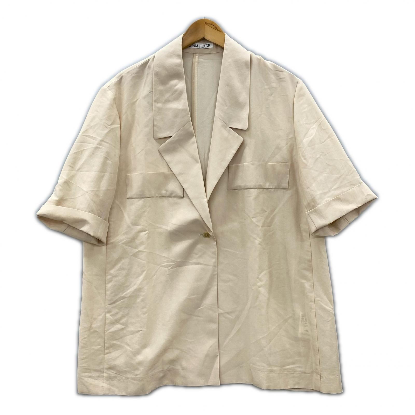R'IAM PLAGE リアムプラージュ 半袖ジャケット size38/ベージュ系