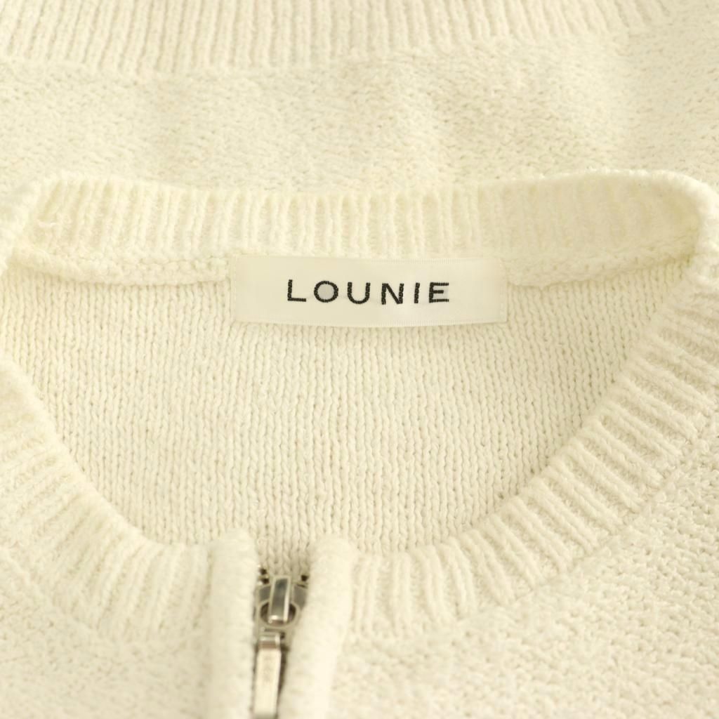 ルーニィ LOUNIE 25SS バイアス柄編みジップカーディガン ジャケット