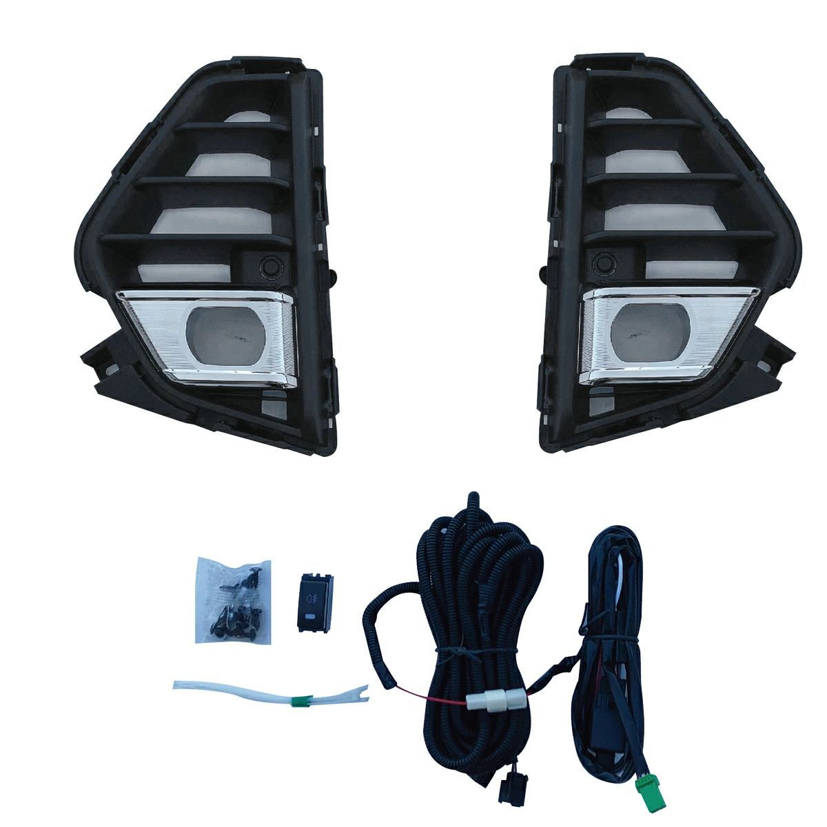 NV350 E26 キャラバン LED フォグランプ ユニット 左右セット マイクロバス フォグランプユニット 後付け メッキカバー付 フロント 後期 フォグランプカバー 配線 スイッチ 運転席 助手席 標準 ワイド 前期 後期 外装 雨 カスタム おしゃれ