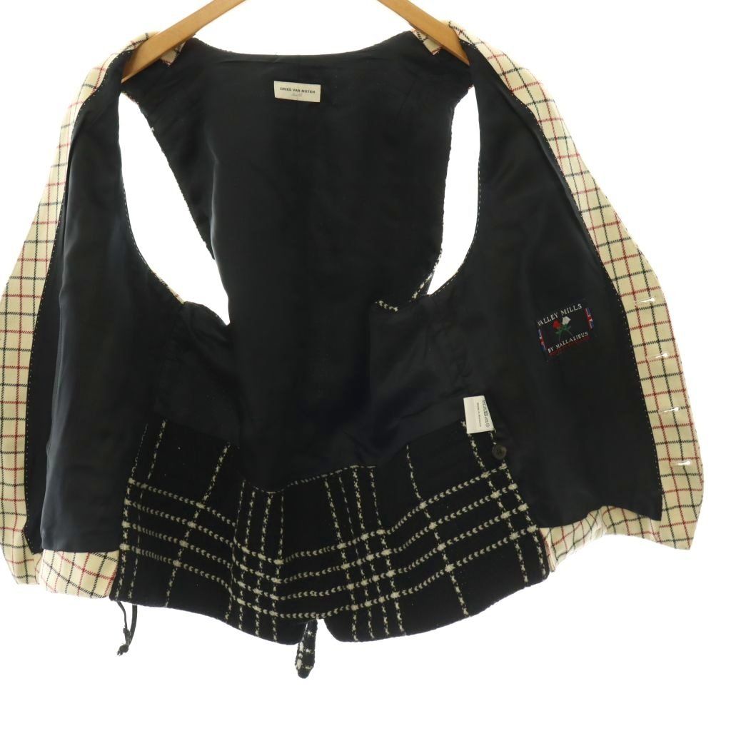ドリスヴァンノッテン DRIES VAN NOTEN チェック ジレ ベスト ウール
