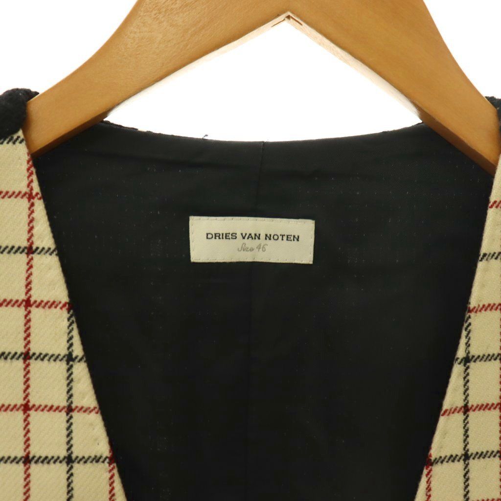 ドリスヴァンノッテン DRIES VAN NOTEN チェック ジレ ベスト ウール