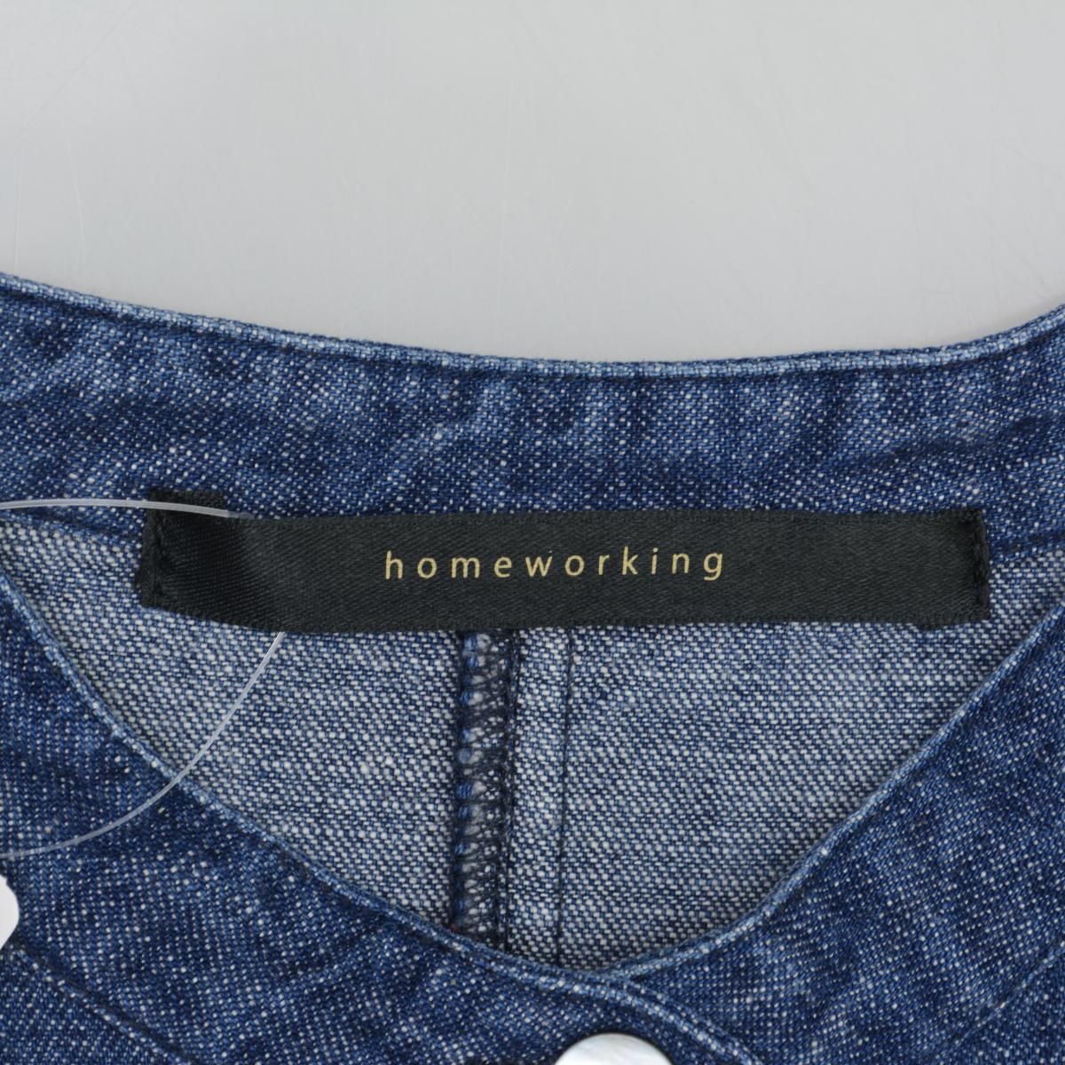 homeworking】59500010 8oz デニムコートワンピース長袖ワンピース 