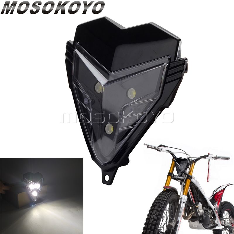 ダートバイク トライアル MX エンデューロ用 LED ヘッドライト 汎用