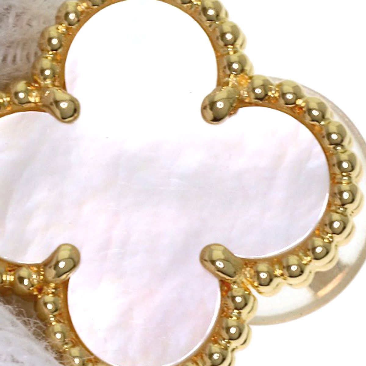 Van Cleef & Arpels ヴァンクリーフ＆アーペル マジック アルハンブラ 3モチーフ シェル オニキス イヤリング K18YG レディース [中古]