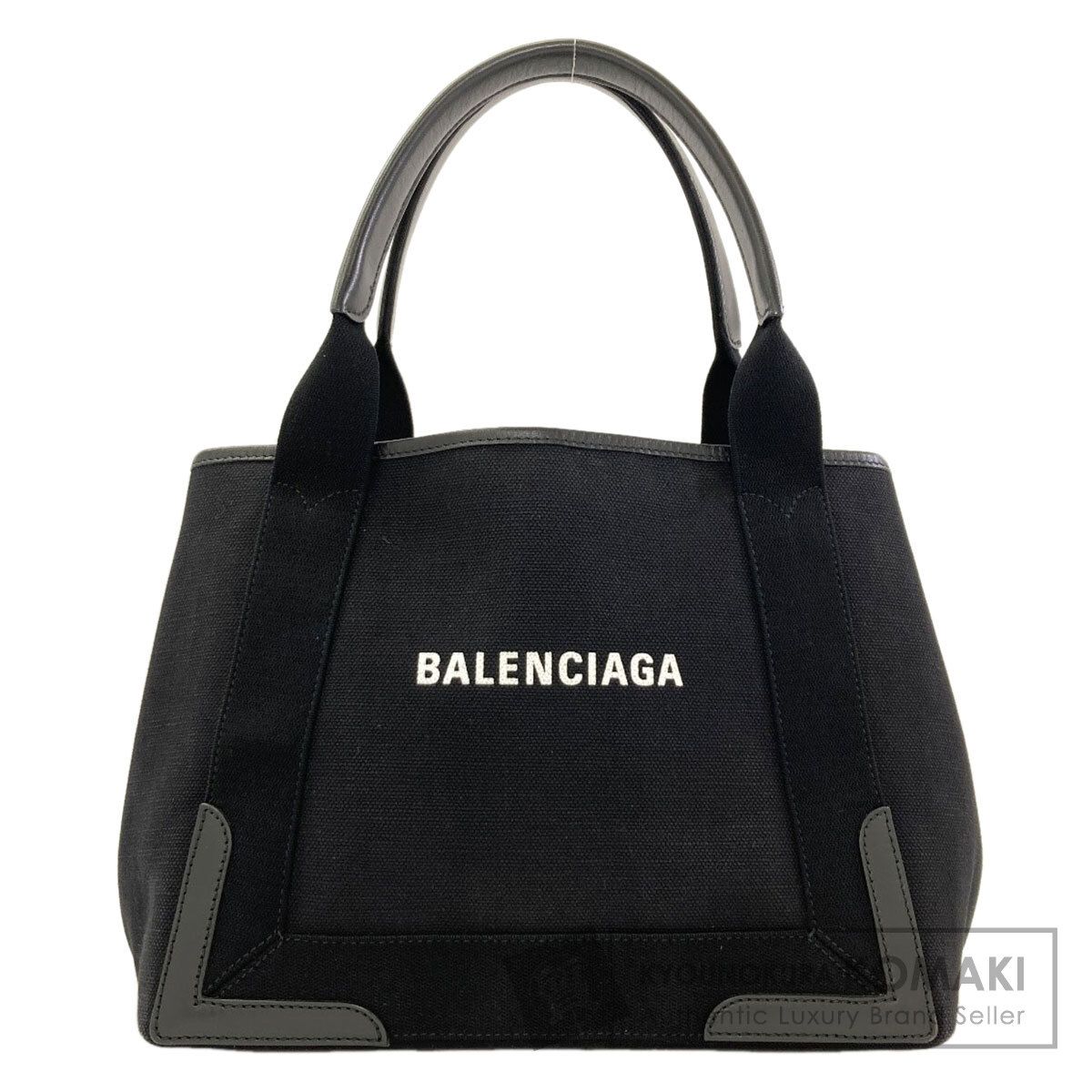 BALENCIAGA バレンシアガ 339933 ネイビーカバス ハンドバッグ キャンバス レザー レディース [中古]
